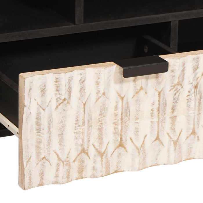 Cabinet TV cu sertar Finisaj Alb Spălat 100 x 33 x 46 cm - WALTI WALTI