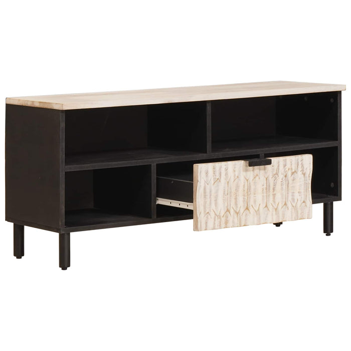 Cabinet TV cu sertar Finisaj Alb Spălat 100 x 33 x 46 cm - WALTI WALTI