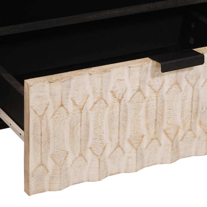 Cabinet TV cu sertar cu raft Finisaj Alb Spălat 80 x 33 x 46 cm - WALTI WALTI