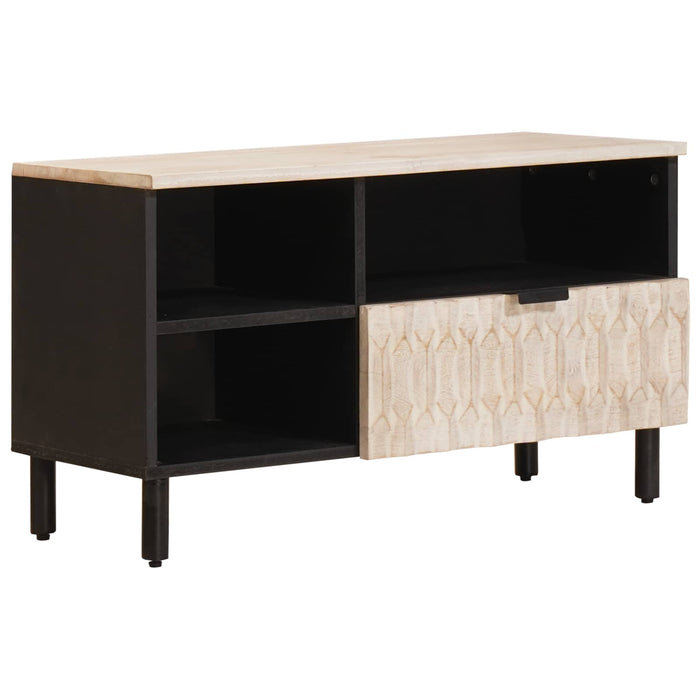 Cabinet TV cu sertar cu raft Finisaj Alb Spălat 80 x 33 x 46 cm - WALTI WALTI
