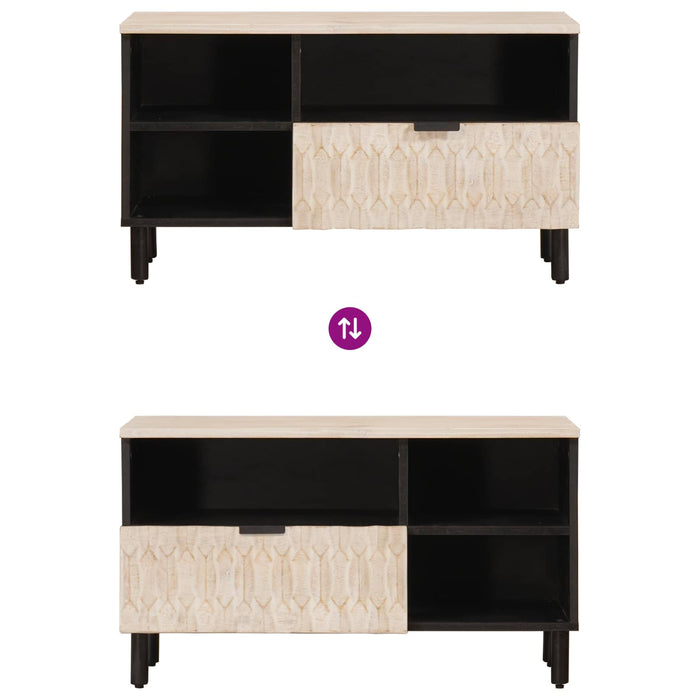 Cabinet TV cu sertar cu raft Finisaj Alb Spălat 80 x 33 x 46 cm - WALTI WALTI