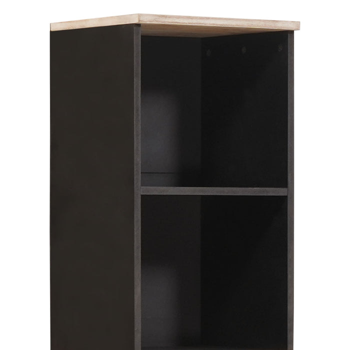 Dulap de Baie Negru și Alb 38 x 33 x 160 cm Lemn de mango solid - WALTI WALTI