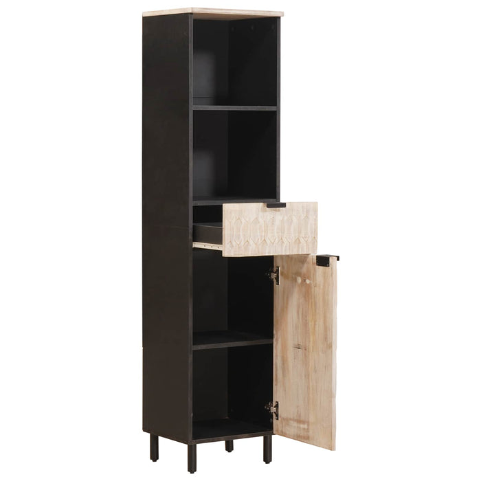 Dulap de Baie Negru și Alb 38 x 33 x 160 cm Lemn de mango solid - WALTI WALTI