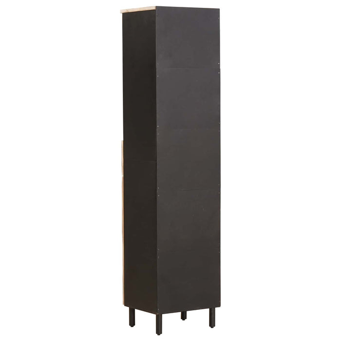 Dulap de Baie Negru și Alb 38 x 33 x 160 cm Lemn de mango solid - WALTI WALTI