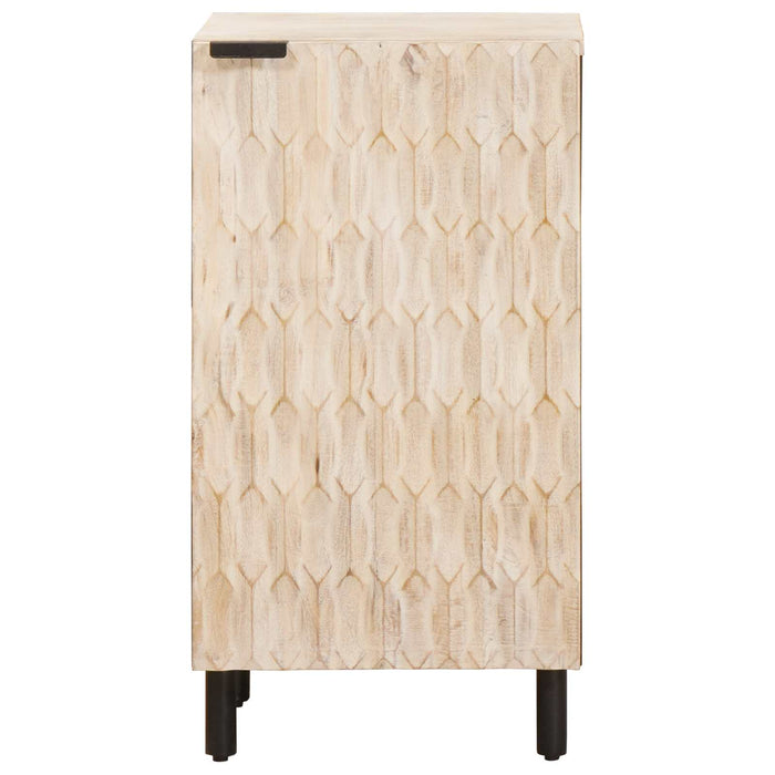 Bufet Finisaj Alb Spălat 40 x 33 x 75 cm Lemn de mango solid - WALTI WALTI