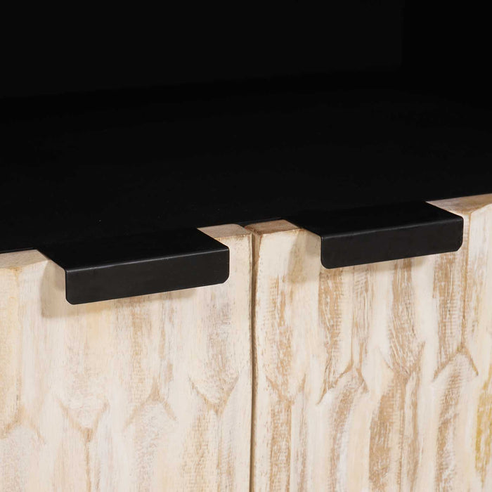 Bufet Finisaj Alb Spălat 60 x 33 x 75 cm Lemn de mango solid - WALTI WALTI