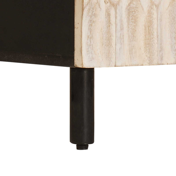 Bufet Finisaj Alb Spălat 60 x 33 x 75 cm Lemn de mango solid - WALTI WALTI
