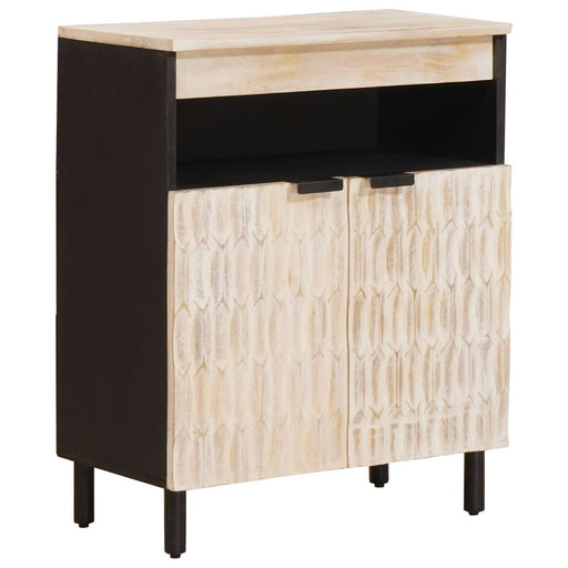 Bufet Finisaj Alb Spălat 60 x 33 x 75 cm Lemn de mango solid - WALTI WALTI