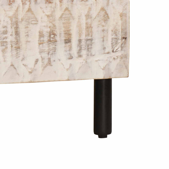 Bufet Finisaj Alb Spălat 80 x 33 x 75 cm Lemn de mango solid - WALTI WALTI