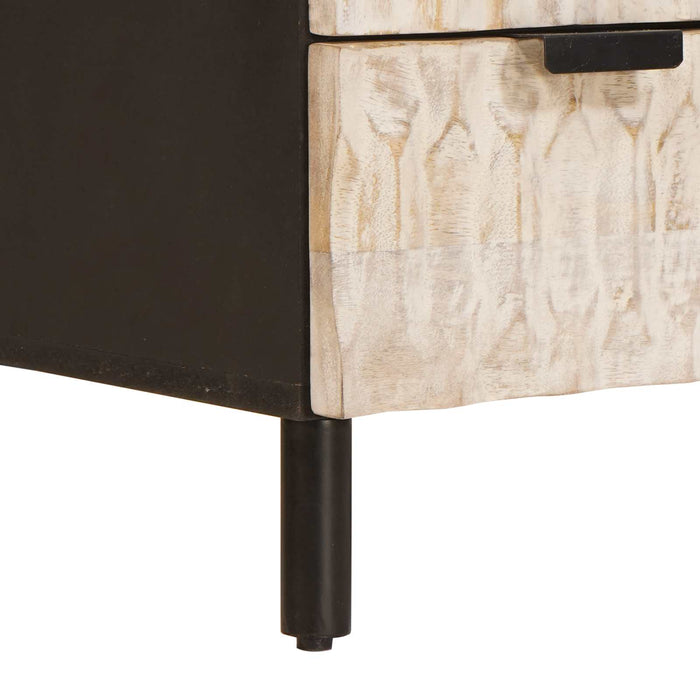 Bufet Finisaj Alb Spălat 60 x 33 x 100 cm Lemn de mango solid - WALTI WALTI