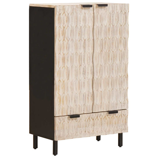 Bufet Finisaj Alb Spălat 60 x 33 x 100 cm Lemn de mango solid - WALTI WALTI