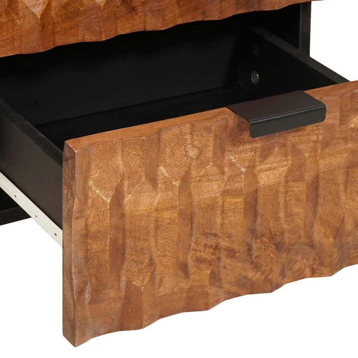Dulap de noapte 2 pcs Maro 40 x 33 x 46 cm Lemn de mango solid - WALTI WALTI