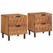 Dulap de noapte 2 pcs Maro 40 x 33 x 46 cm Lemn de mango solid - WALTI WALTI