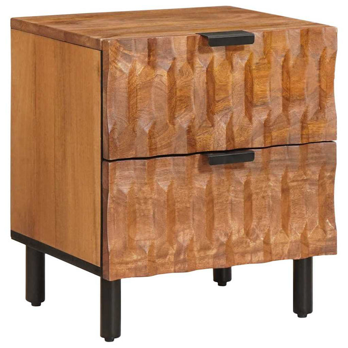 Dulap de noapte 2 pcs Maro 40 x 33 x 46 cm Lemn de mango solid - WALTI WALTI