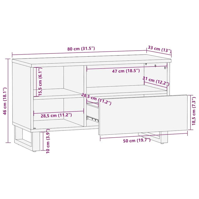 Cabinet de depozitare media cu sertar Maro 80 x 33.5 x 46 cm - WALTI WALTI