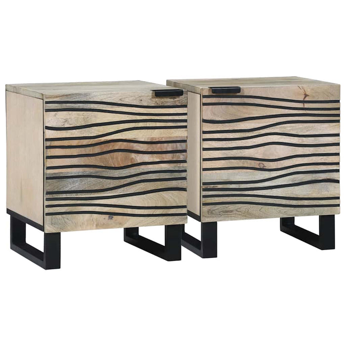 Mese de noptieră 2 pcs natural 40 x 33.5 x 46 cm - WALTI WALTI