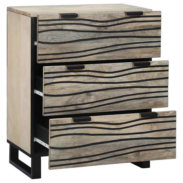 Bufet cu sertar Alb 60 x 33.5 x 75 cm Lemn masiv de mango - WALTI WALTI