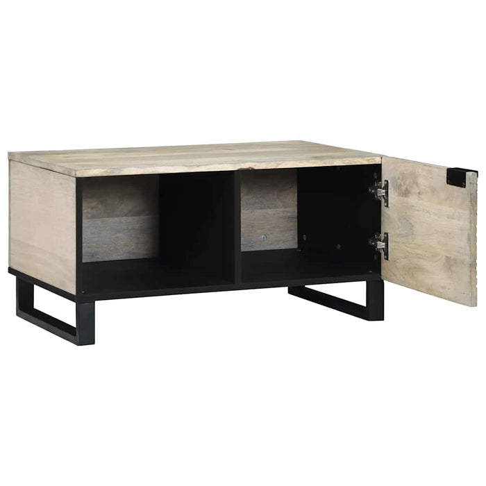 Masă de cafea Bej și negru 80 x 50 x 40 cm Lemn masiv de acacia - WALTI WALTI