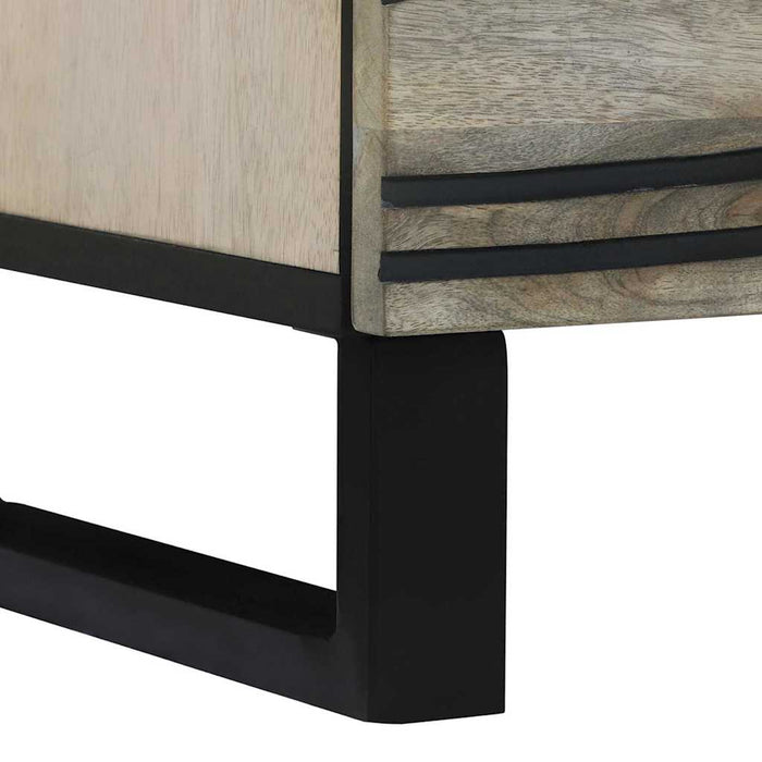 Mese de noptieră cu sertar 2 pcs Alb și negru 40 x 33 x 46 cm - WALTI WALTI