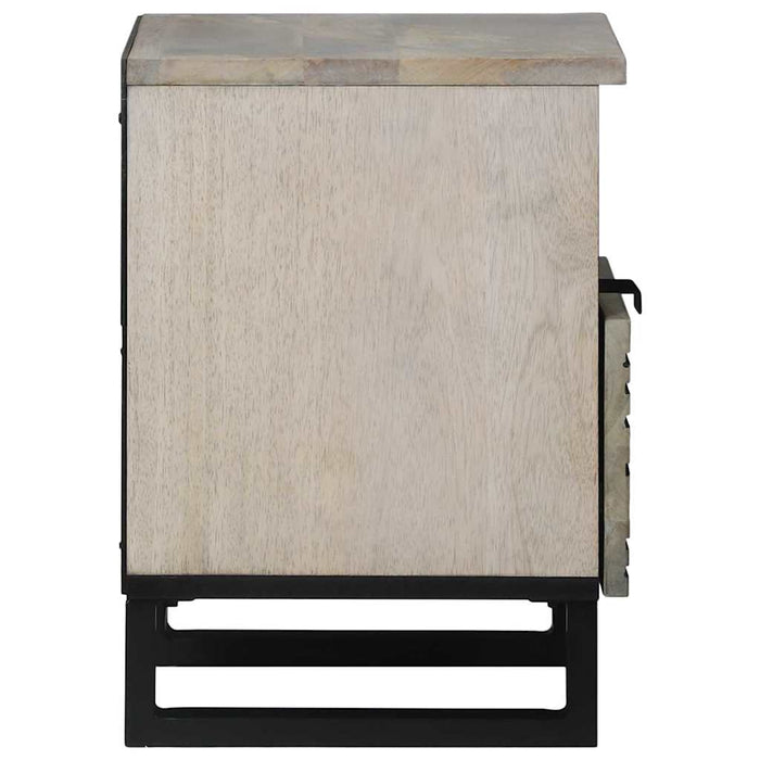 Mese de noptieră cu sertar 2 pcs Alb și negru 40 x 33 x 46 cm - WALTI WALTI