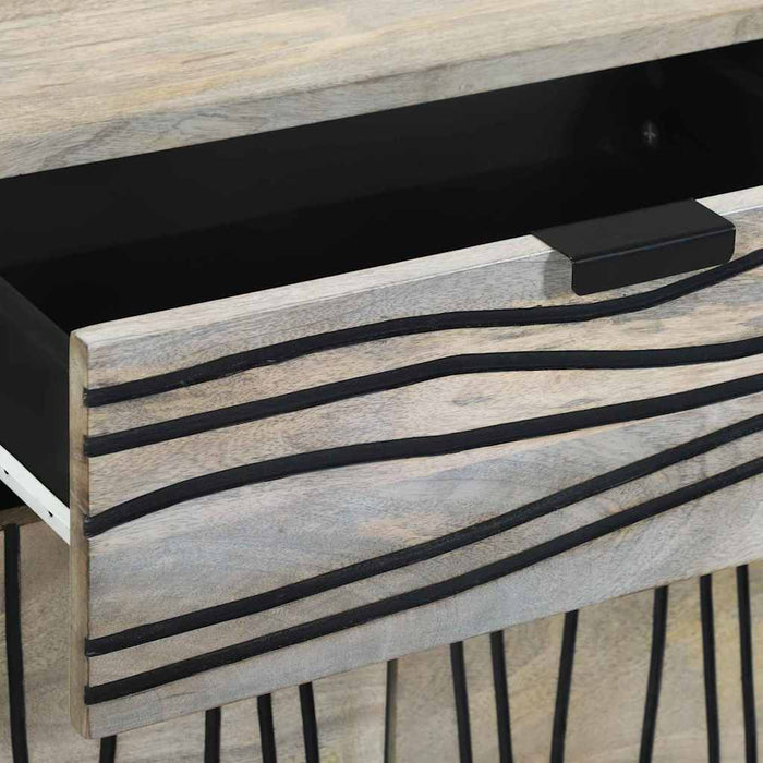 Mese de noptieră cu sertar Alb și negru 50 x 33 x 60 cm - WALTI WALTI