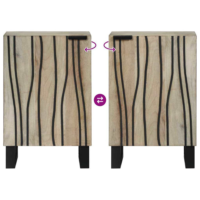 Dulap de Baie cu raft cu ușă Maro și negru 38 x 33.5 x 58 cm - WALTI WALTI