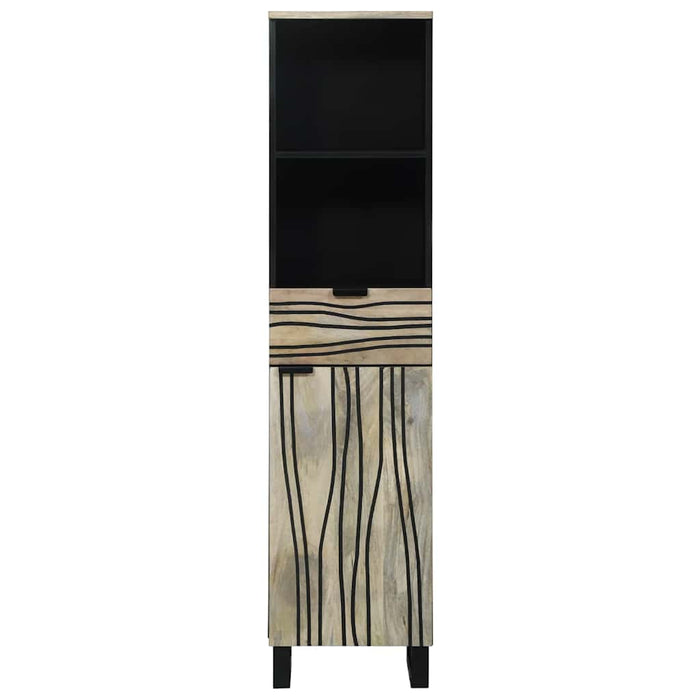 Dulap de Baie cu raft cu ușă Maro și negru 38 x 33 x 160 cm - WALTI WALTI