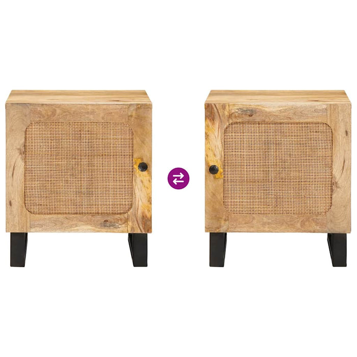 Dulap de noapte natural 40 x 33,5 x 46 cm Lemn de mango solid - WALTI WALTI