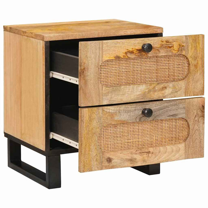 Dulap de noapte natural 40 x 33 x 46 cm Lemn de mango solid - WALTI WALTI
