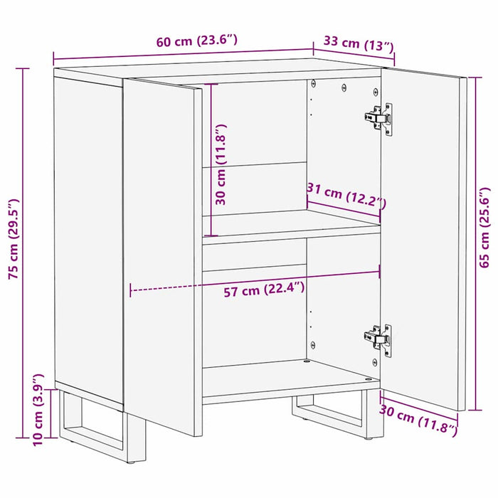 Bufet Maro 60 x 33 x 75 cm Lemn de mango solid - WALTI WALTI