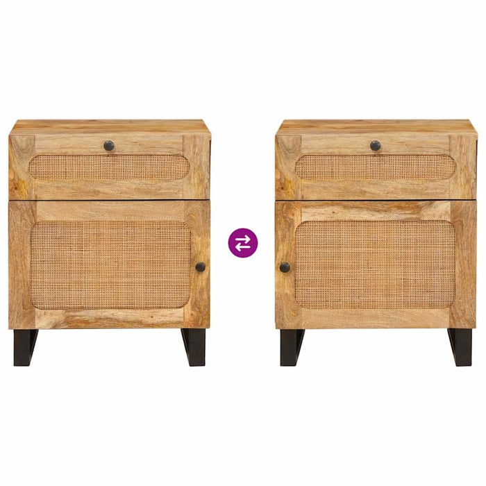 Dulap de noapte natural 50 x 33 x 60 cm Lemn de mango solid - WALTI WALTI
