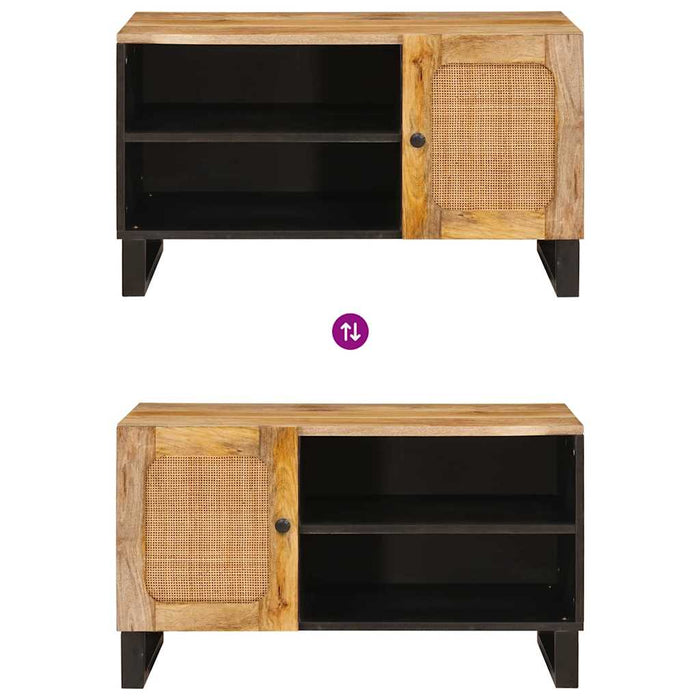 Cabinet TV cu ușă Maro 80 x 33 x 46 cm Lemn de mango solid - WALTI WALTI