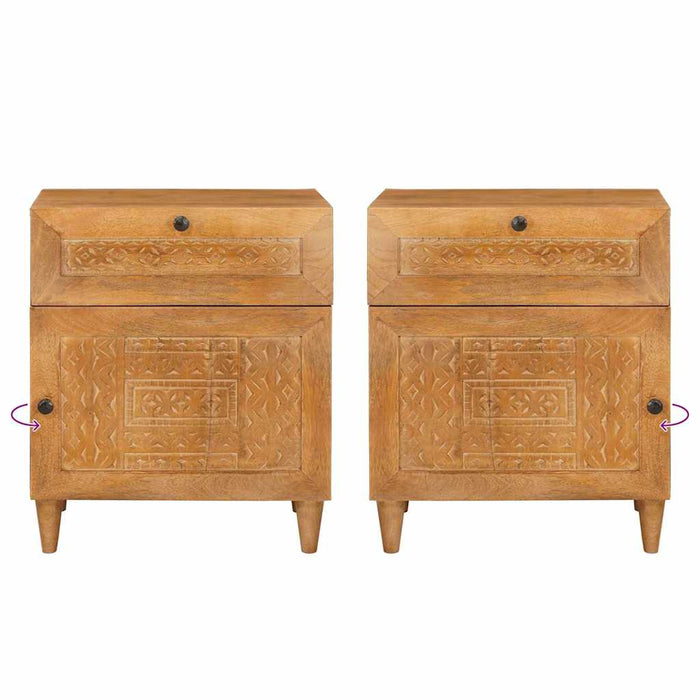 Dulap de noapte cu sertar cu ușă Maro deschis 50 x 33 x 60 cm - WALTI WALTI