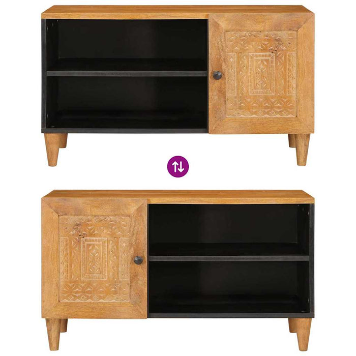 Unități TV cu raft Maro deschis 80 x 33 x 46 cm Lemn compozit - WALTI WALTI