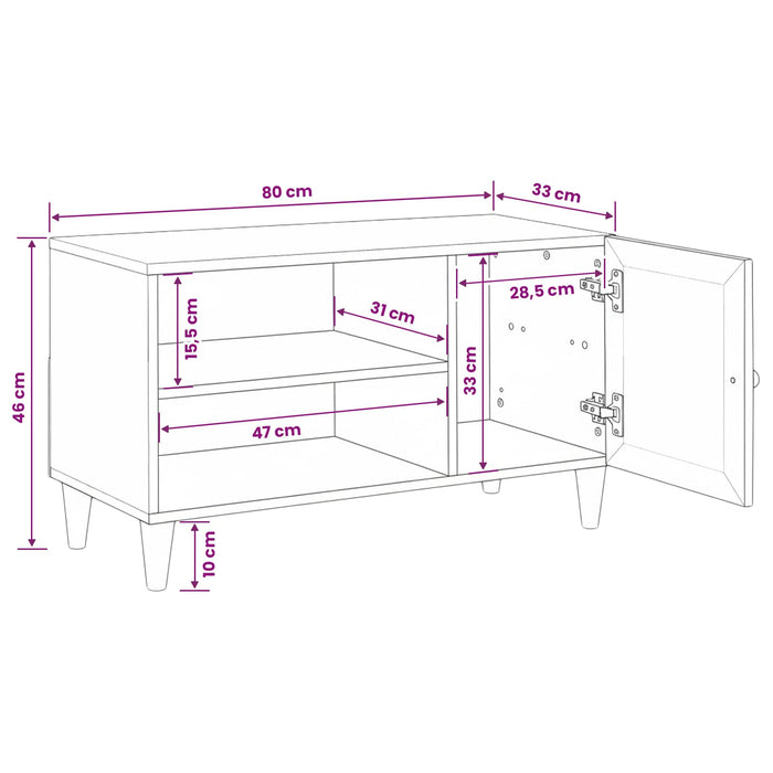Unități TV cu raft Maro deschis 80 x 33 x 46 cm Lemn compozit - WALTI WALTI
