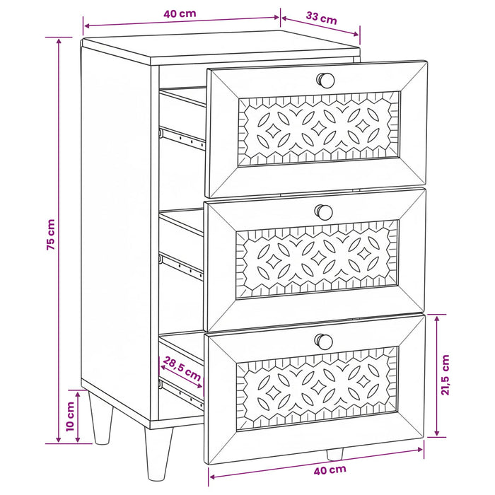 Bufet cu sertar Maro deschis 33.5 x 40 x 75 cm - WALTI WALTI