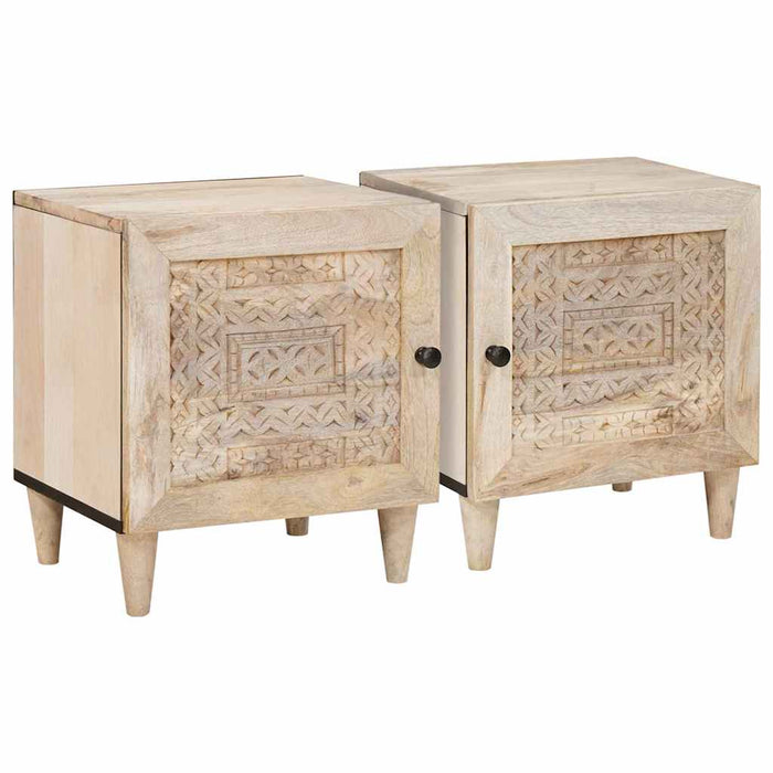 Dulap de noapte 2 pcs Alb 80 x 50 x 40 cm Lemn prelucrat - WALTI WALTI