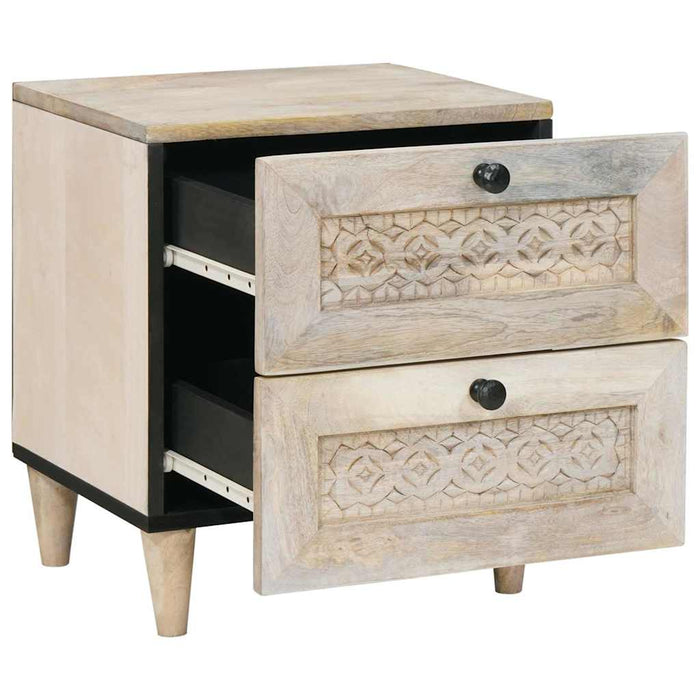 Dulap de noapte 2 pcs Alb 40 x 33 x 46 cm Lemn prelucrat - WALTI WALTI