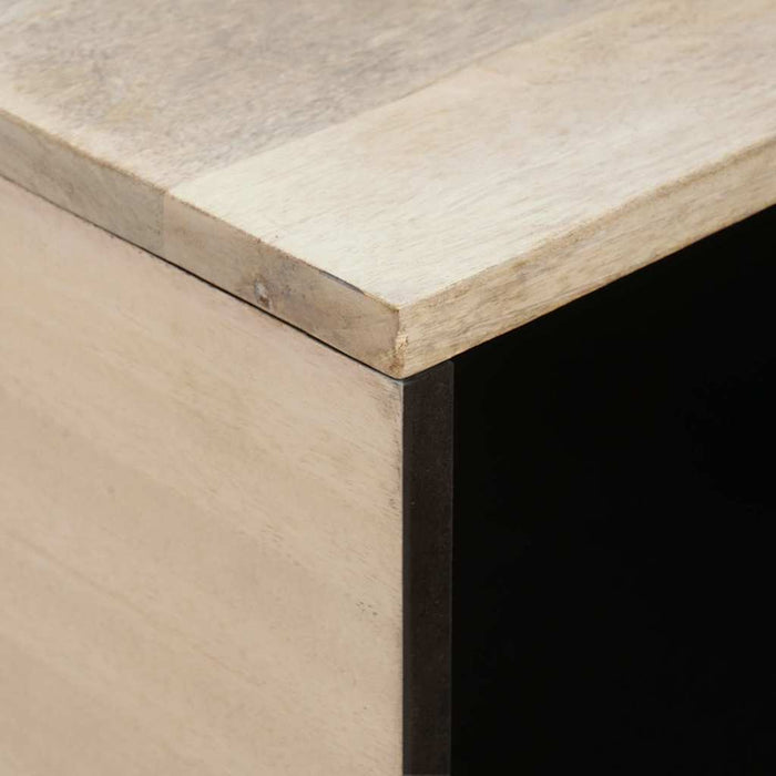 Masă de cafea cu raft Bej 80 x 50 x 40 cm Lemn masiv de acacia - WALTI WALTI