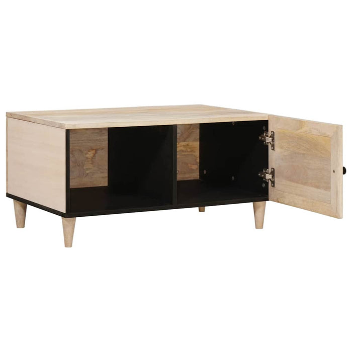 Masă de cafea cu raft Bej 80 x 50 x 40 cm Lemn masiv de acacia - WALTI WALTI