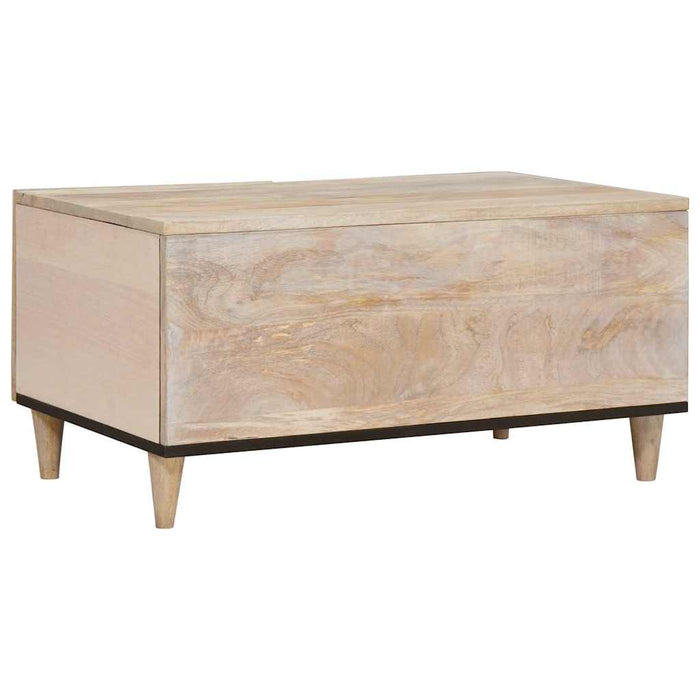 Masă de cafea cu raft Bej 80 x 50 x 40 cm Lemn masiv de acacia - WALTI WALTI
