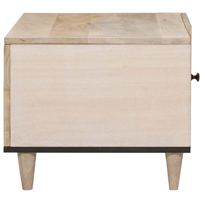 Masă de cafea cu raft Bej 80 x 50 x 40 cm Lemn masiv de acacia - WALTI WALTI
