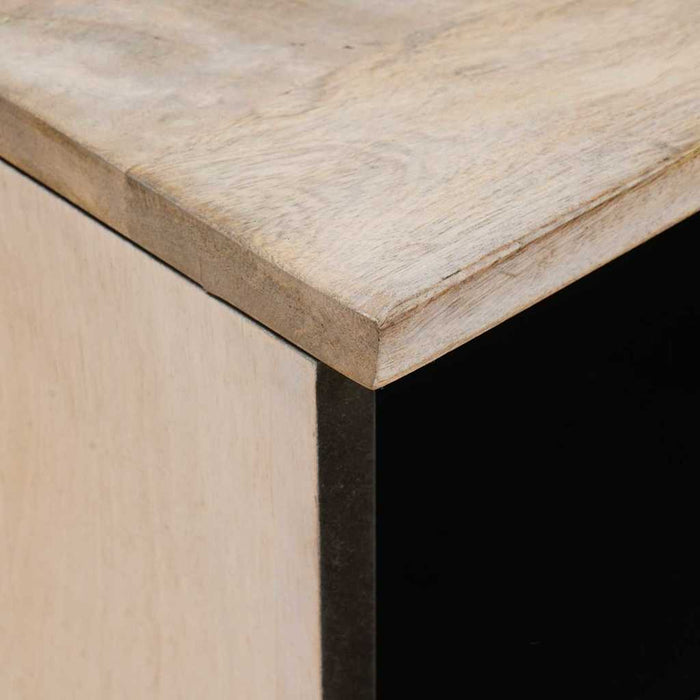 Dulap de noapte 2 pcs Bej 40 x 33 x 46 cm Lemn masiv de acacia - WALTI WALTI