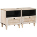 Dulap de noapte 2 pcs Bej 40 x 33 x 46 cm Lemn masiv de acacia - WALTI WALTI