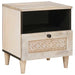 Dulap de noapte 2 pcs Bej 40 x 33 x 46 cm Lemn masiv de acacia - WALTI WALTI