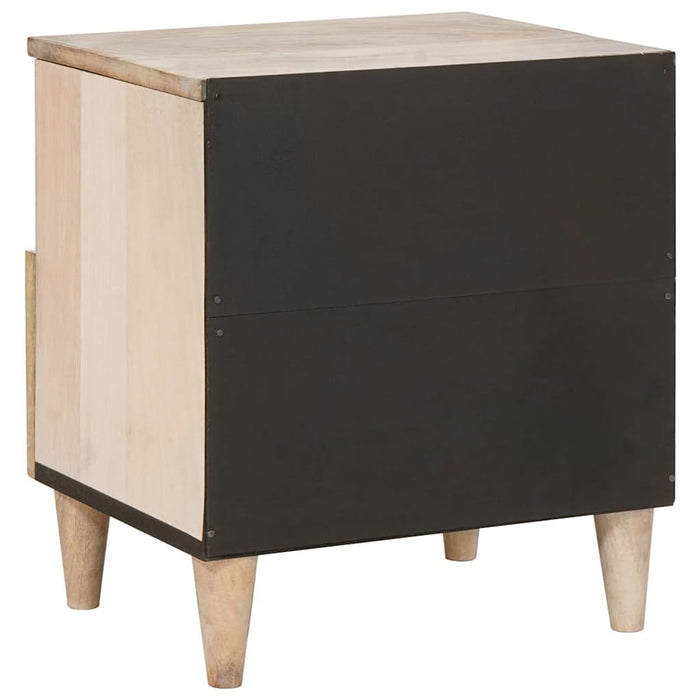 Dulap de noapte 2 pcs Bej 40 x 33 x 46 cm Lemn masiv de acacia - WALTI WALTI
