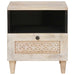 Dulap de noapte 2 pcs Bej 40 x 33 x 46 cm Lemn masiv de acacia - WALTI WALTI
