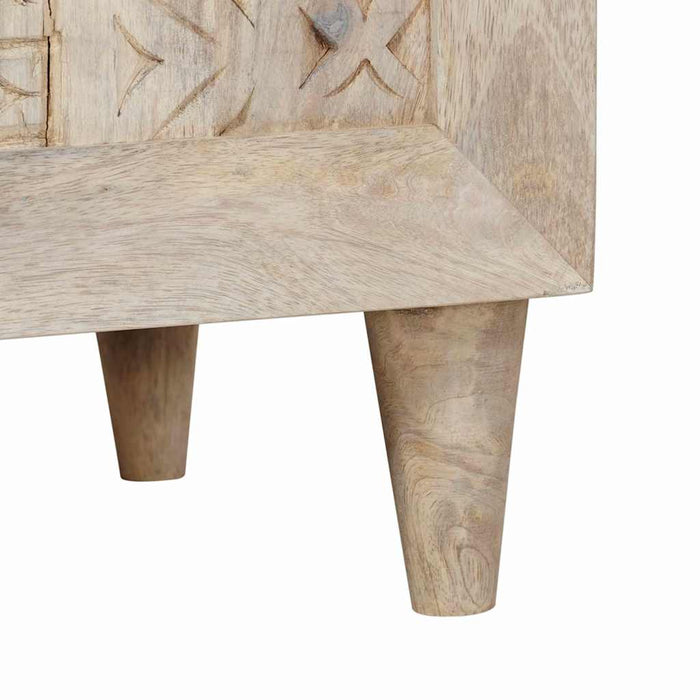 Dulap de noapte cu ușă Bej 50 x 33 x 60 cm Lemn masiv de acacia - WALTI WALTI