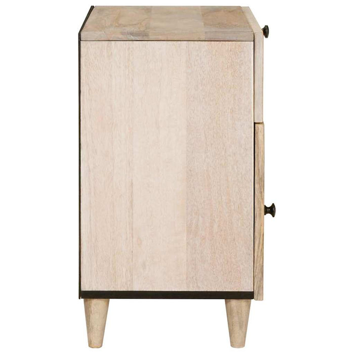 Dulap de noapte cu ușă Bej 50 x 33 x 60 cm Lemn masiv de acacia - WALTI WALTI