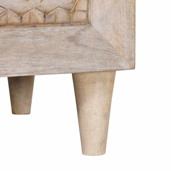 Dulap de noapte cu ușă Bej 50 x 33 x 62 cm Lemn masiv de acacia - WALTI WALTI